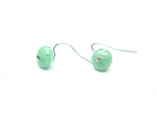 EAVXWH0508X Aventurine Donut Shape 4x8mm Cut Earrings