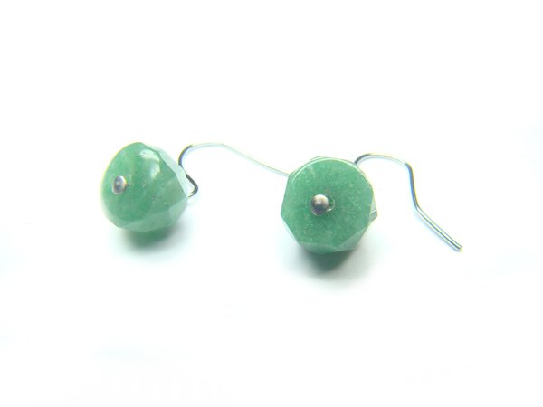 EAVXHS0800X Aventurine Wheel Shape 6x8mm Cut Earrings