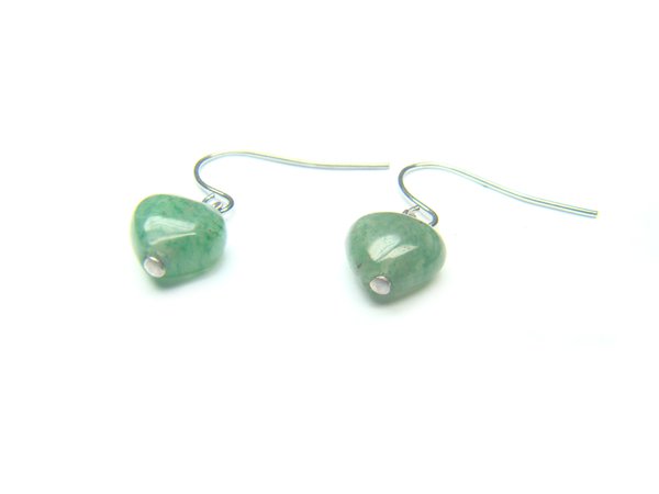 EAVXHS1000X Aventurine Heart Shape 8mm Earrings