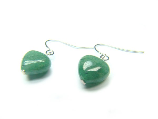 EAVXHS1200X Aventurine Heart Shape 10mm Earrings
