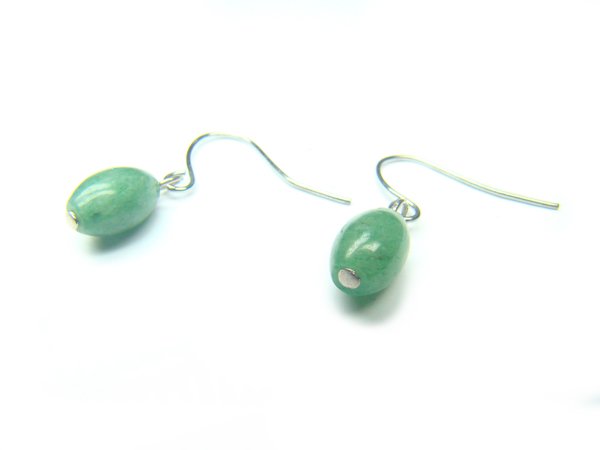 EAVDRE0610X Aventurine Rice Shape 6x9mm Earrings