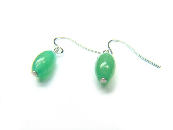 EHEXRS0600X Aventurine Rice Shape 6x10mm Earrings