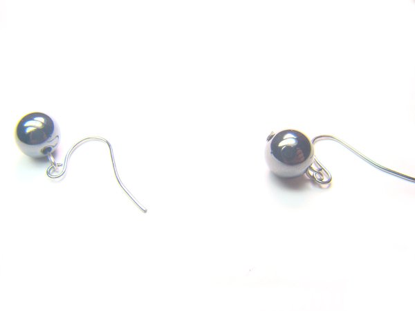 EHEXRS1000X Hematite Round Shape 8mm Earrings