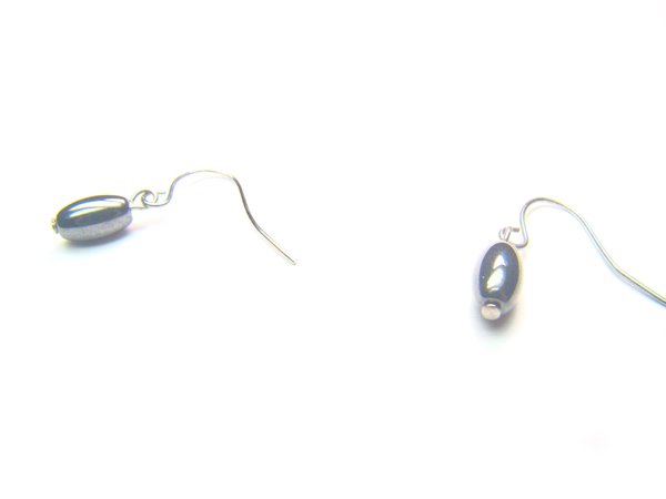 EHEXRE0608X Hematite Rice Shape 5x8mm Earrings