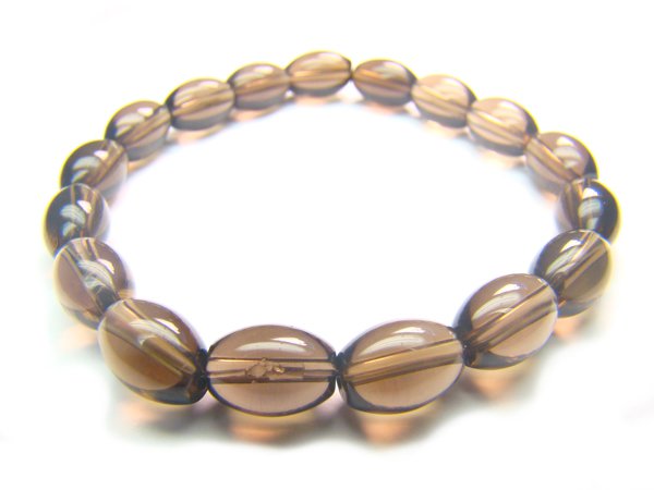 BSQXOS0812X Smoky Quartz Rice Shape 7x10mm Bracelet