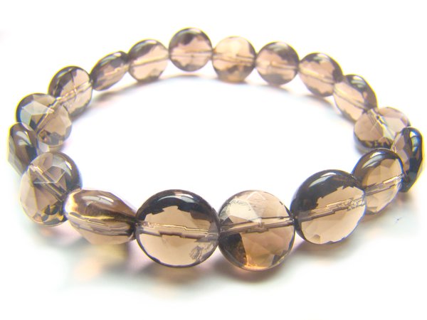 BSQXRC0812C Smoky Quartz Spere Shape 10mm Cut Bracelet