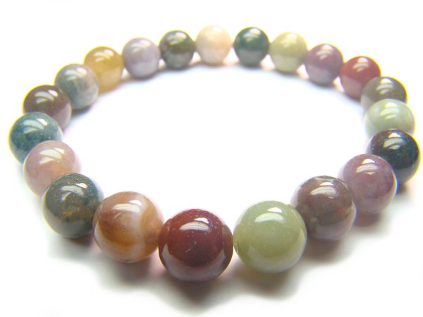 BBSXSS0811X Blood Stone Round Shape 8mm Bracelet