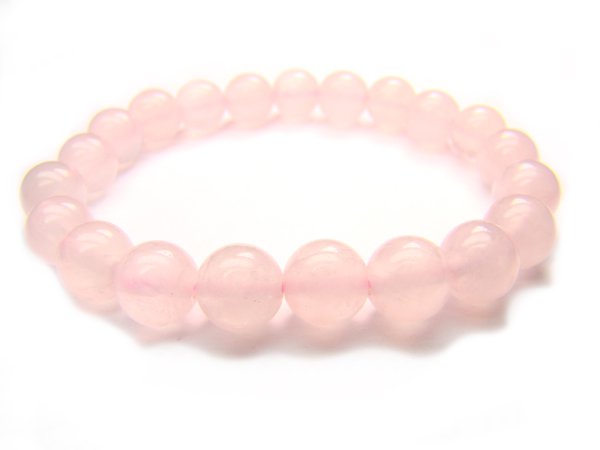 BRQXRS1000X Rose Quartz Round Shape 8mm Bracelet