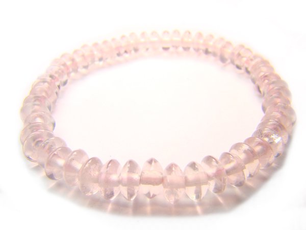 BRQXDO0408C Rose Quartz Donut Shape 3x6mm Bracelet