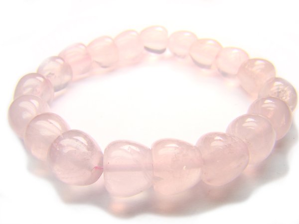 BRQXAP0800C Rose Quartz Apple Shape 10mm Bracelet