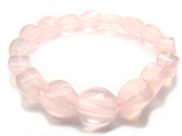 BRCXRS0600X Rose Quartz S Shape 8x11mm Bracelet