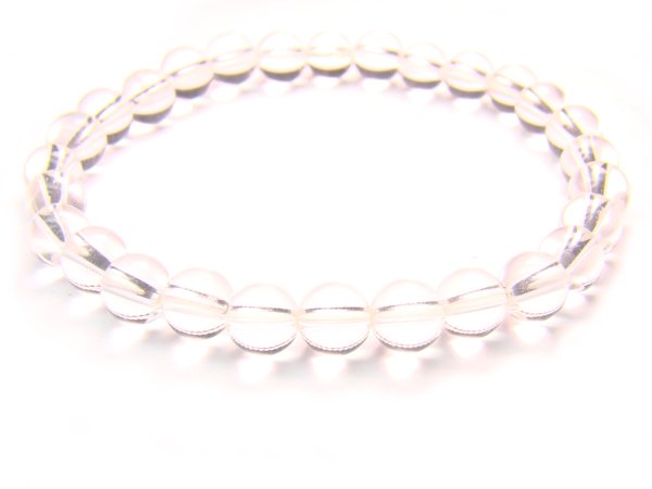 BRCXRS0800X Clear Quartz Round Shape 6mm Bracelet