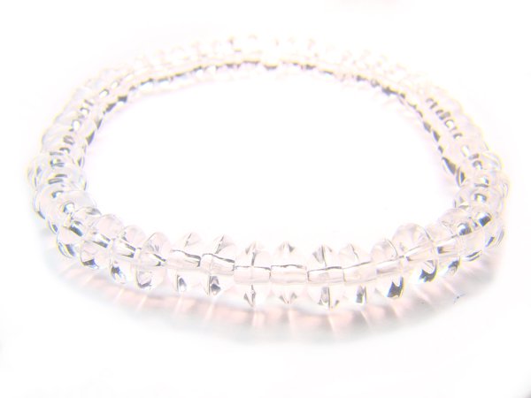 BRCXDO0305C Clear Quartz Donut Shape 3x6mm Bracelet