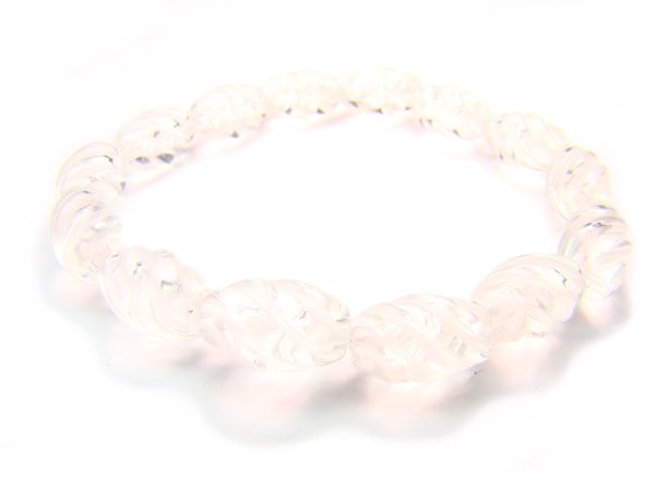 BRCXRE0710X Clear Quartz S Shape 8x12mm Cut Bracelet