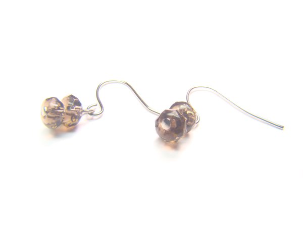 ESQXWH0507C Smoky Quartz Donut Shape 3x6mm Cut Earrings