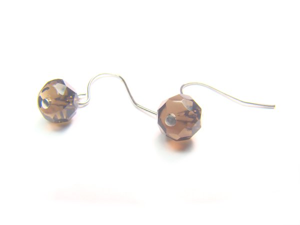 ESQXHS1000X Smoky Quartz Wheel Shape 5.5x7.5mm Cut Earrings