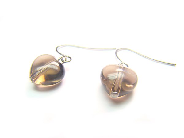ESQXRE0710X Smoky Quartz Heart Shape 10mm Earrings