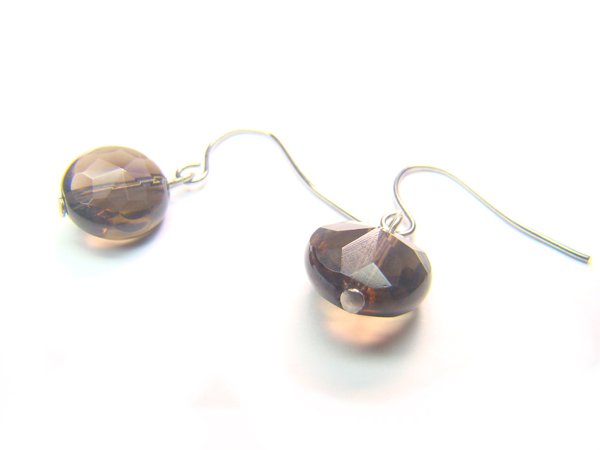 ESFXRS0600X Smoky Quartz Spere Shape 10mm Cut Earrings
