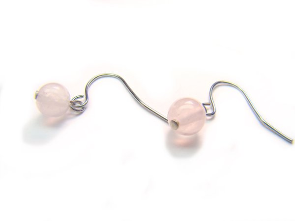 ERQXRS0800X Rose Quartz Round Shape 6mm Earrings