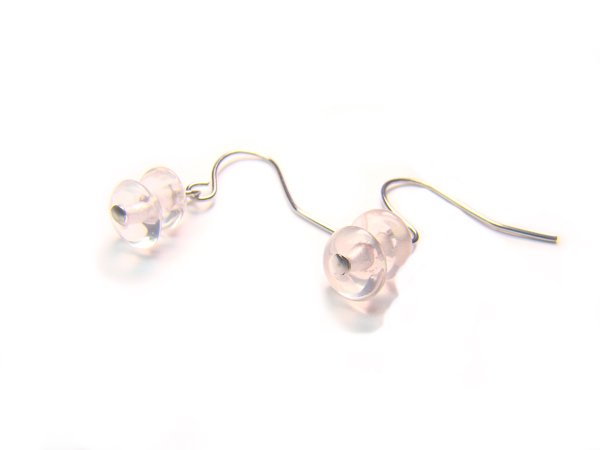 ERQXDO0408C Rose Quartz Donut Shape 3x6mm Earrings