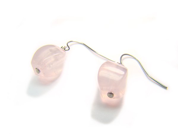 ERCXRS0600X Rose Quartz S Shape 8x11mm Earrings