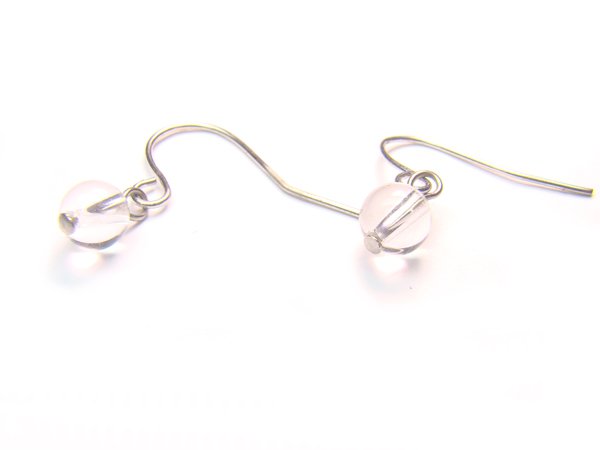 ERCXRS0800X Clear Quartz Round Shape 6mm Earrings