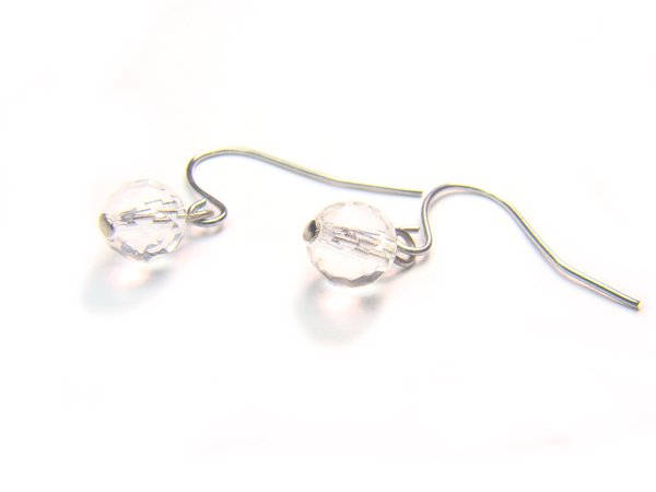 ERCXRS0800C Clear Quartz Round Shape 6mm Cut Earrings