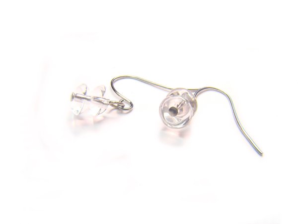 ERCXDO0305C Clear Quartz Donut Shape 3x6mm Earrings