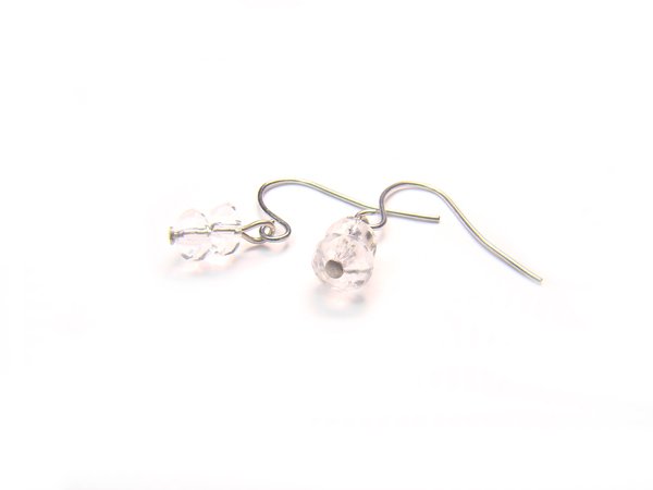 ERCXDO0408C Clear Quartz Donut Shape 3x5mm Cut Earrings