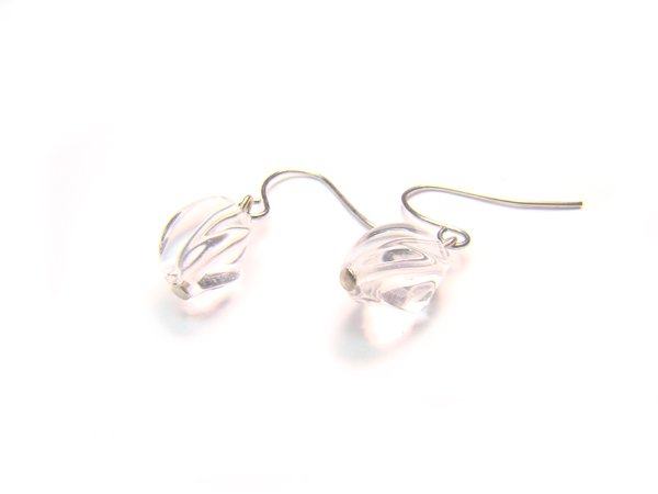 ERCXSS0811X Clear Quartz S Shape 7x9mm Earrings