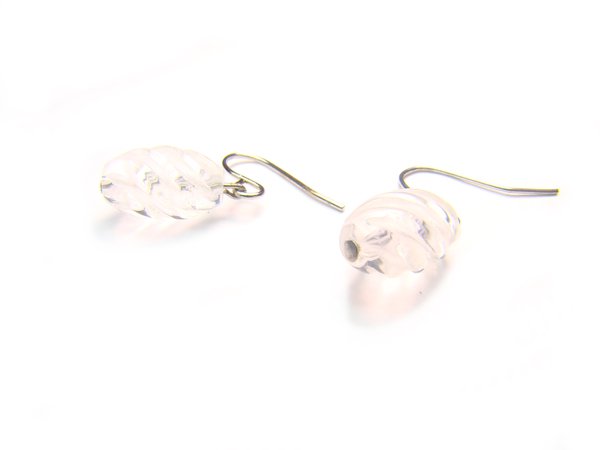 ERCXRE0710X Clear Quartz S Shape 8x12mm Cut Earrings