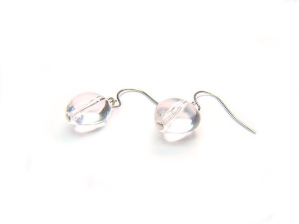 BA9844 Clear Quartz Heart Shape 10mm Earrings