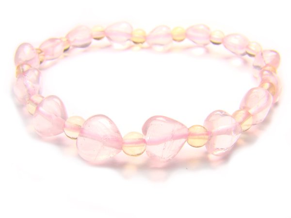 BA9845 Rose Quartz Citrine Clear Quartz Bracelet 1