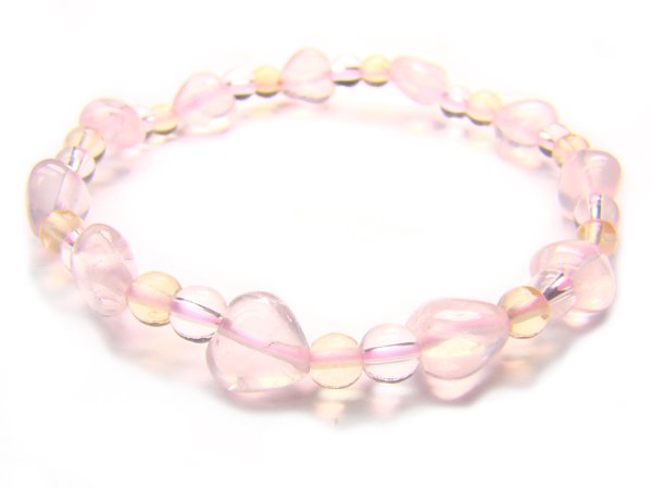 BA9849 Rose Quartz Citrine Clear Quartz Bracelet 3