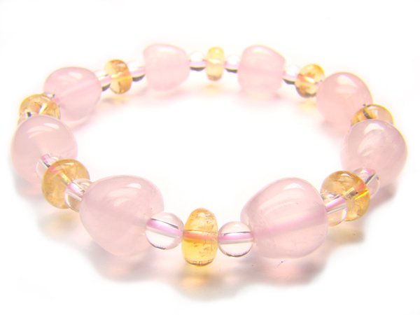 BA9853 Rose Quartz Citrine Clear Quartz Bracelet 5