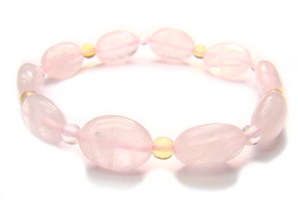 BA9859 Rose Quartz Citrine Clear Quartz Bracelet 13