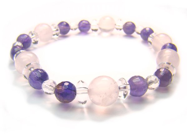 BA8160 Rose Quartz Amethyst Clear Quartz Bracelet 4