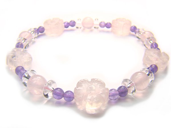 BB2 Rose Quartz Amethyst Clear Quartz Bracelet 6
