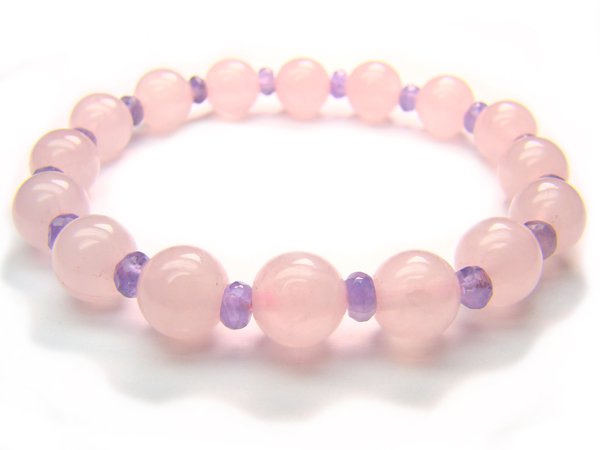 BB25 Rose Quartz Amethyst Clear Quartz Bracelet 13