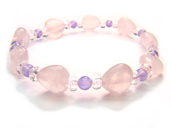 BB17 Rose Quartz Amethyst Clear Quartz Bracelet 20