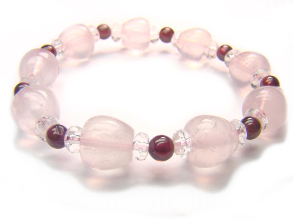 BB20 Rose Quartz Garnet Clear Quartz Bracelet 2
