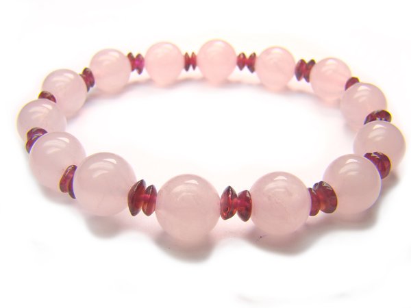 BB24 Rose Quartz Garnet Clear Quartz Bracelet 3