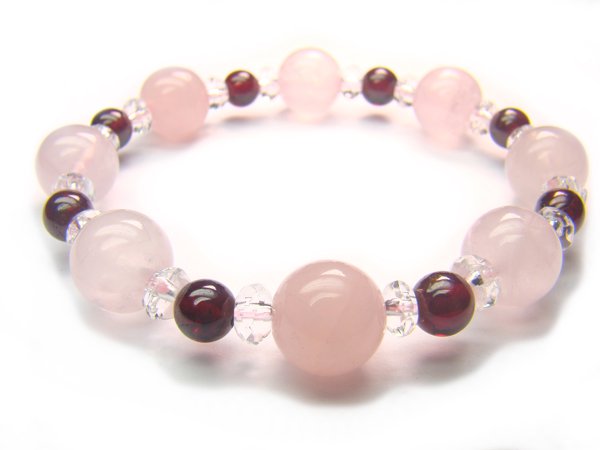 BB36 Rose Quartz Garnet Clear Quartz Bracelet 4