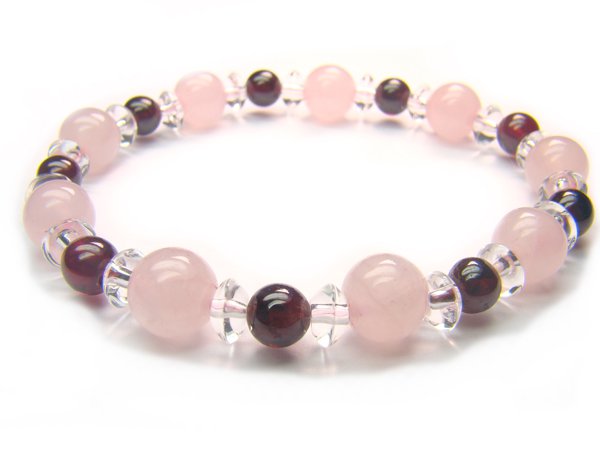 BB51 Rose Quartz Garnet Clear Quartz Bracelet 5