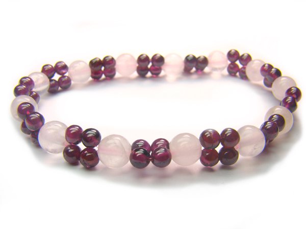 BB14 Rose Quartz Garnet Clear Quartz Bracelet 10