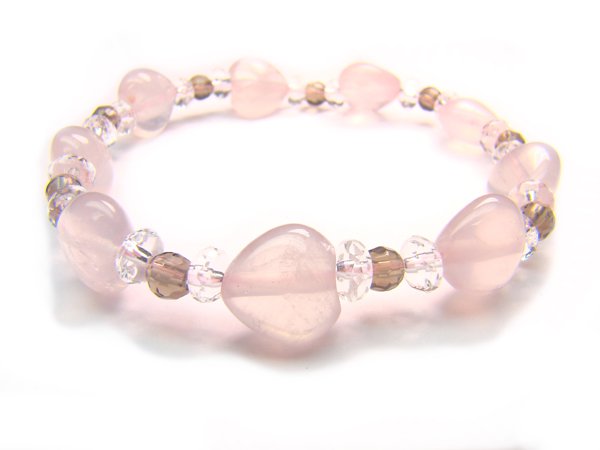 BB18 Rose Quartz Smokey Quartz Clear Quartz Bracelet 1