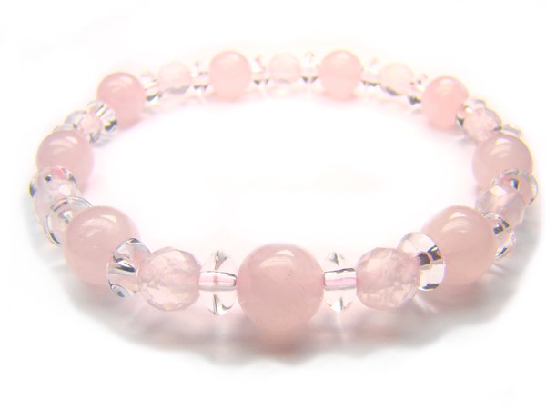 BB39 Rose Quartz Clear Quartz Bracelet 6