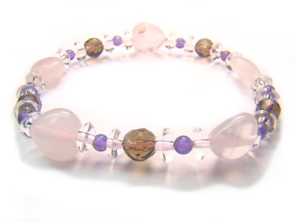 BB58 Rose Quartz Smoky Quartz Amethyst Clear Quartz Bracelet 2