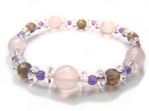 BB60 Rose Quartz Smoky Quartz Amethyst Clear Quartz Bracelet 4