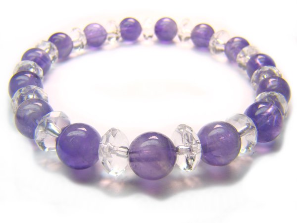 BB50 Amethyst Clear Quartz Bracelet 1